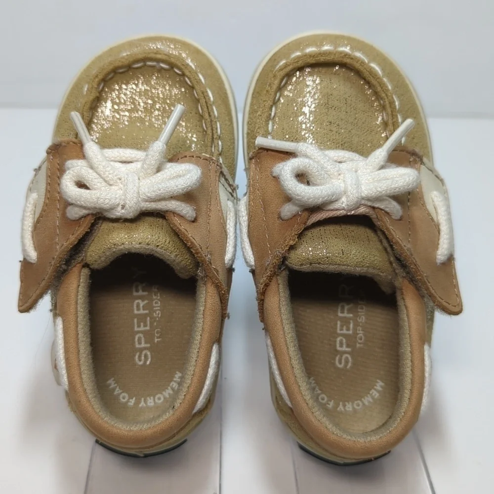 Sperry Topsider Blue Fish Crib Jr sparkley toddler shoes size 4 EU 20